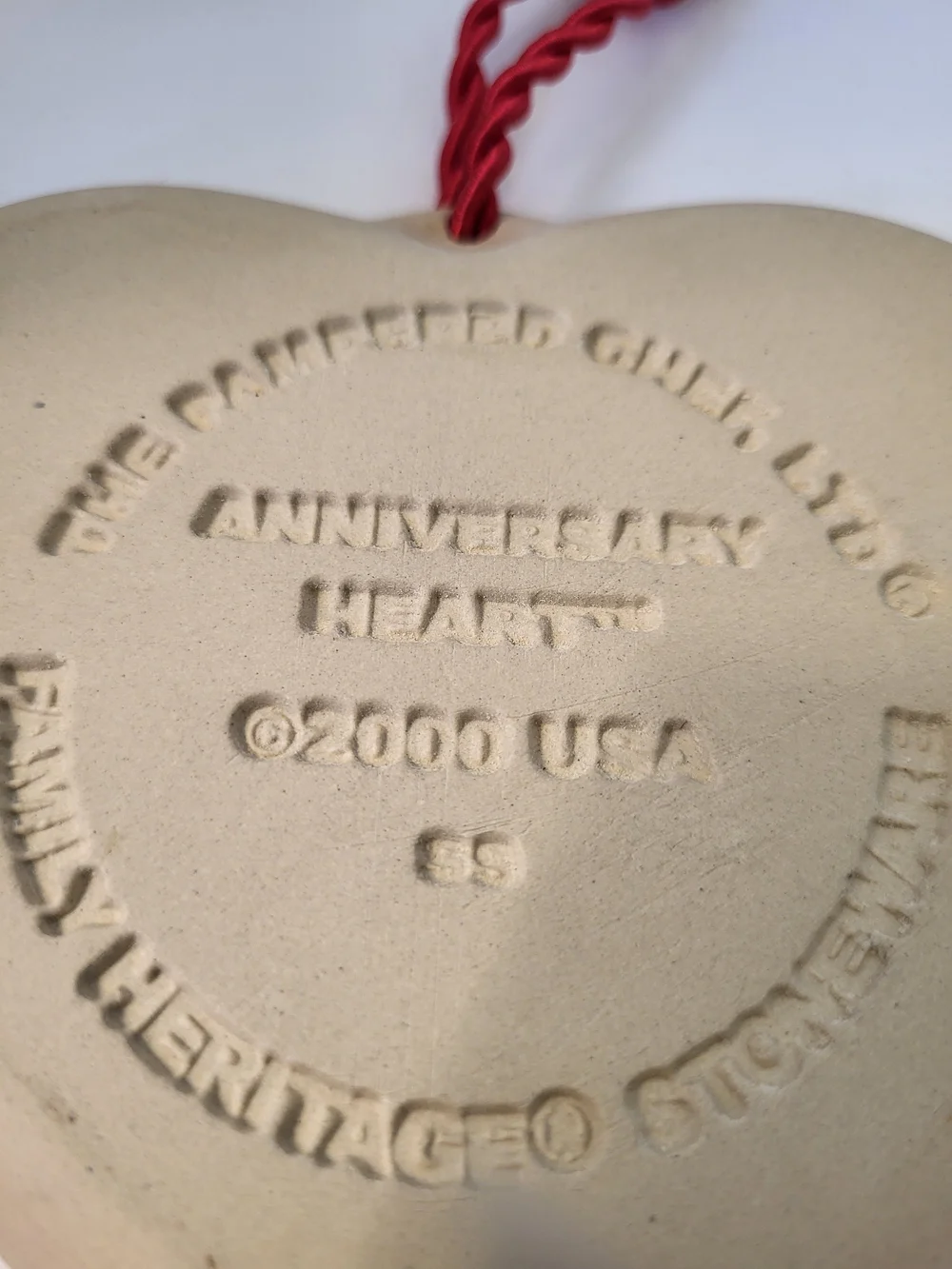2000 Pampered Chef Anniversary Heart Stoneware Cookie Mold 6